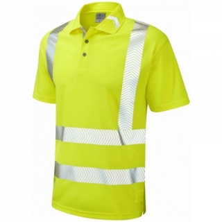 Leo Workwear P09-Y Broadsands Coolviz Ultra Class 2 Hi Vis Polo Shirt Yellow
